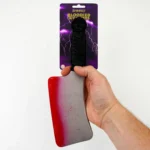 Blooded cleaver Halloween prop held in hand showing 35cm scale