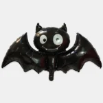 Close-up of the smiling bat foil balloon