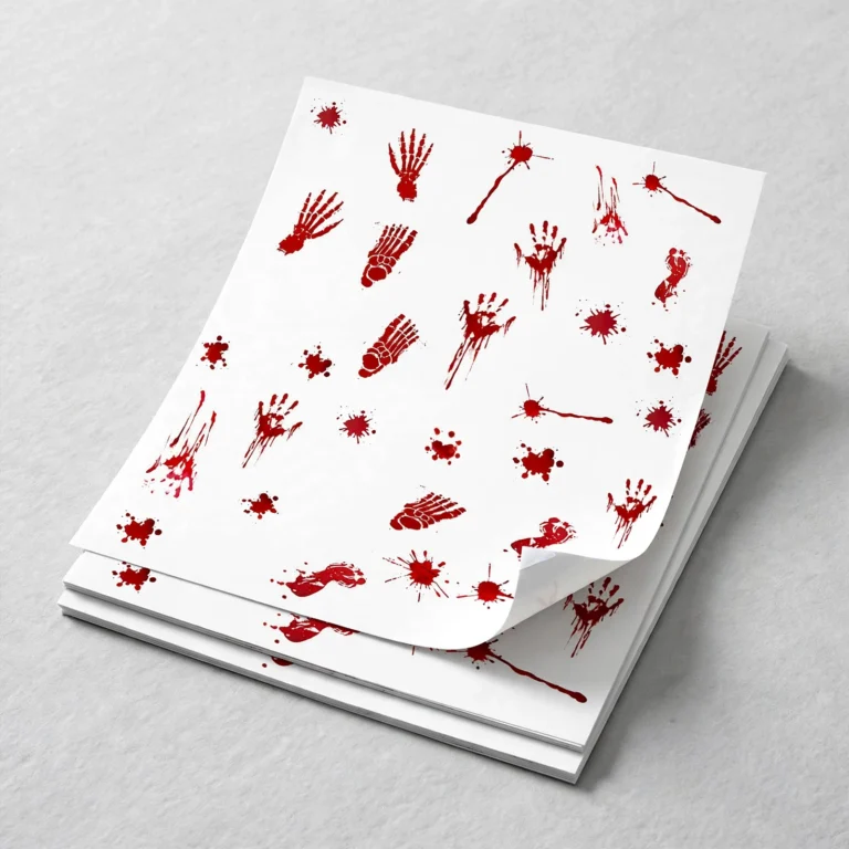Bloody Halloween wall stickers sheets fanned out at an angle