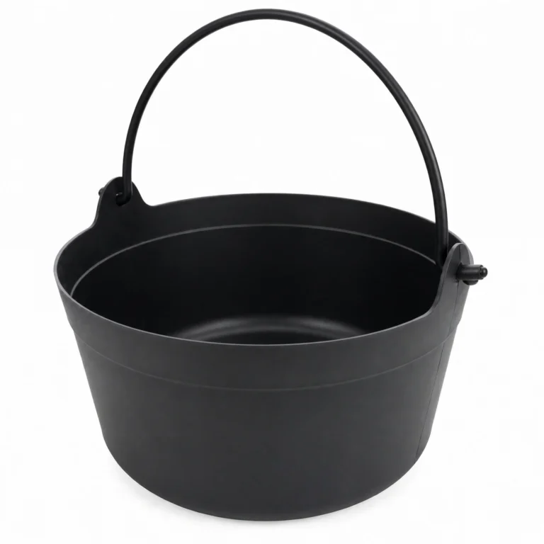 Halloween cauldron bucket three-quarter angle view