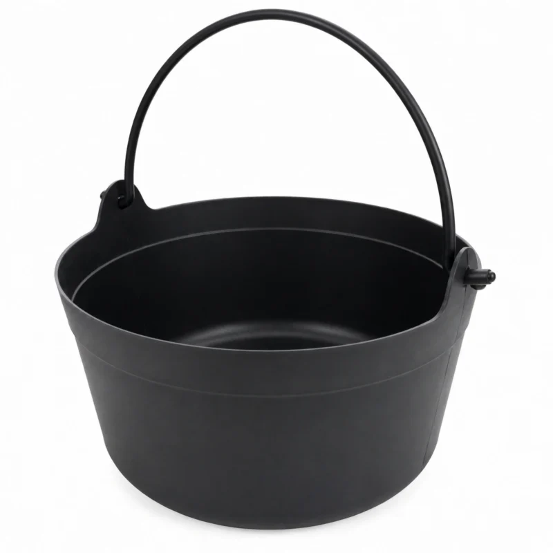 Halloween cauldron bucket three-quarter angle view