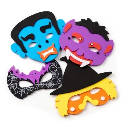 Halloween foam party masks for kids, three-quarter angle view