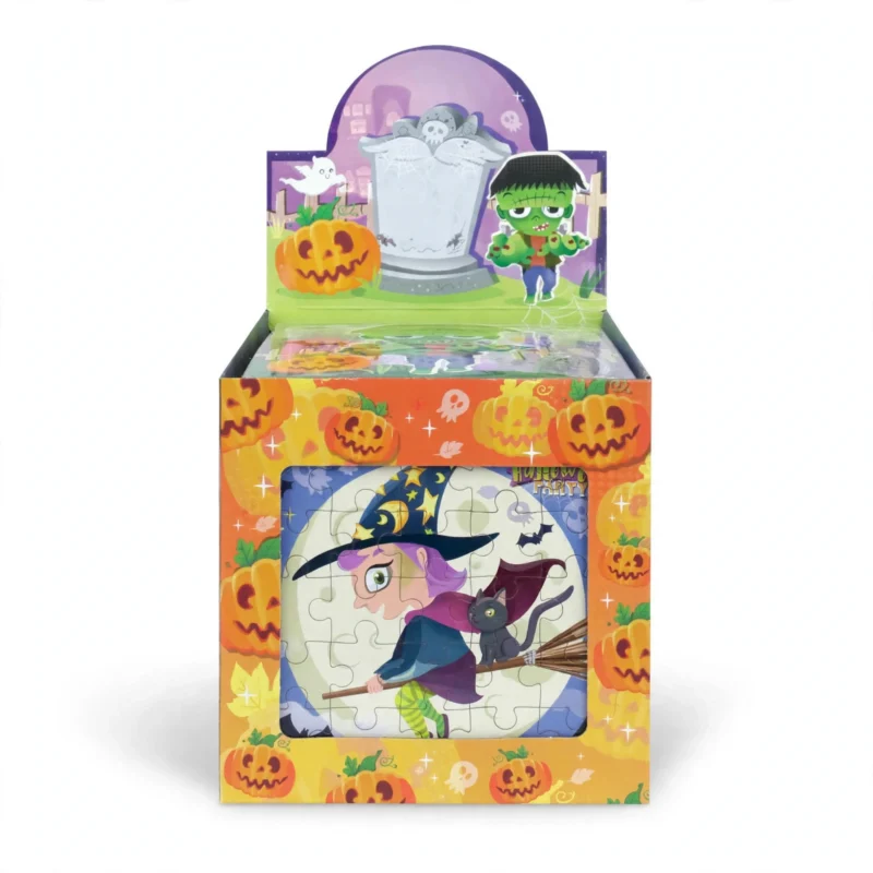 Halloween mini jigsaw puzzle in gift box, front view