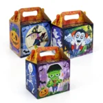 Halloween party treat boxes, three-quarter angle view