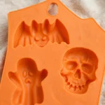 Close-up of the skull and ghost cavities in the silicone mould