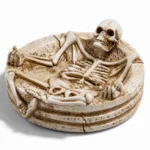 Skeleton ashtray from a three-quarter angle showing the dish depth