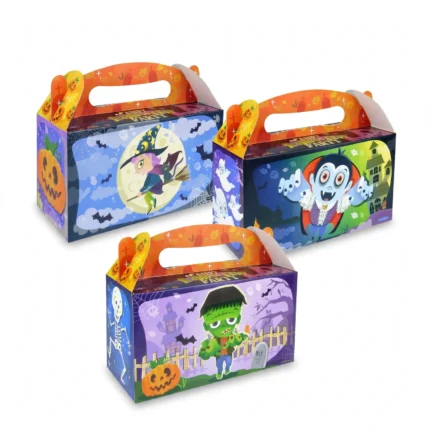 Large Halloween treat boxes, three-quarter angle view