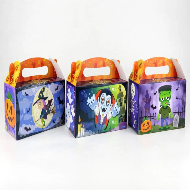 Large Halloween treat boxes pack of 3, front view