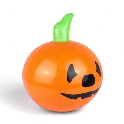 Inflatable Halloween pumpkin three-quarter angle view