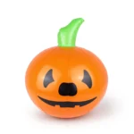 Inflatable Halloween pumpkin decoration with cartoon face front view