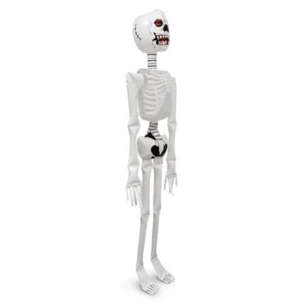 Inflatable Halloween skeleton three-quarter angle view