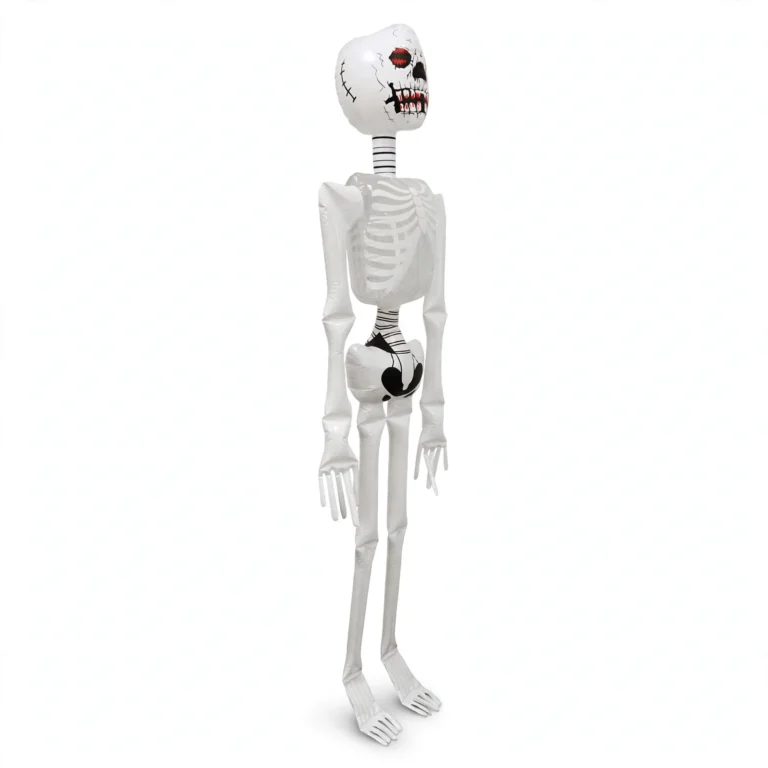 Inflatable Halloween skeleton three-quarter angle view