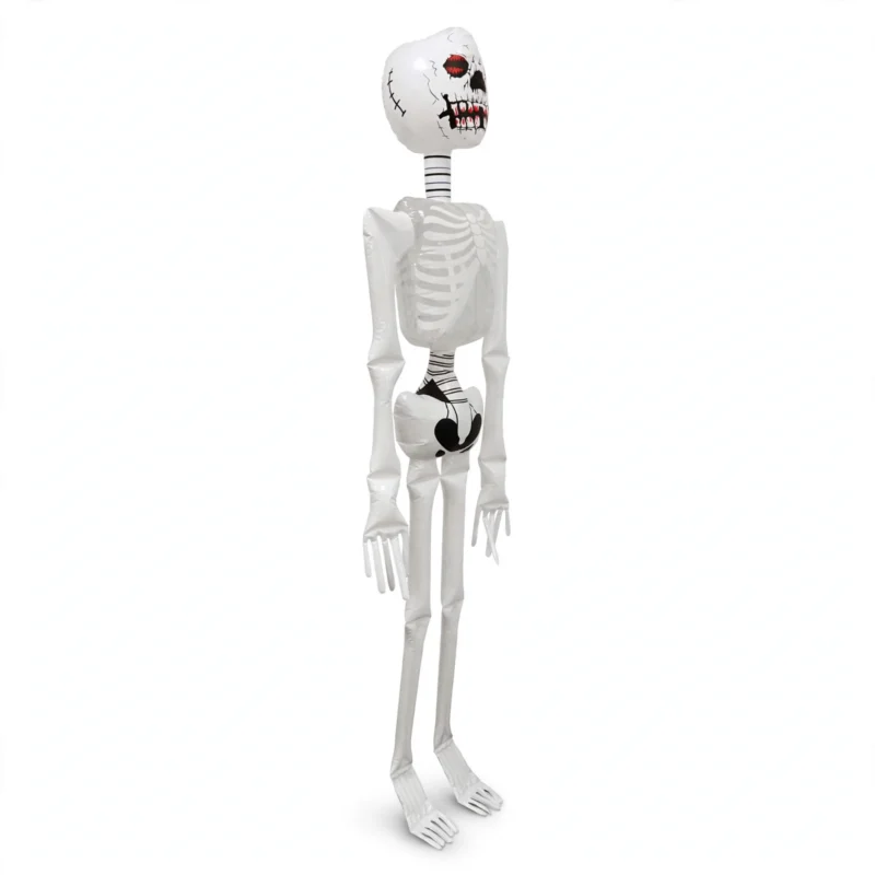 Inflatable Halloween skeleton three-quarter angle view