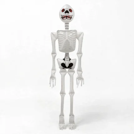 Giant white inflatable Halloween skeleton 183cm front view
