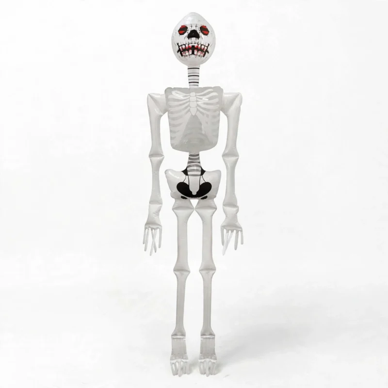Giant white inflatable Halloween skeleton 183cm front view