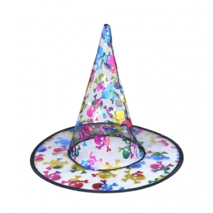 Kids witch Halloween hat at an angle showing the cone shape