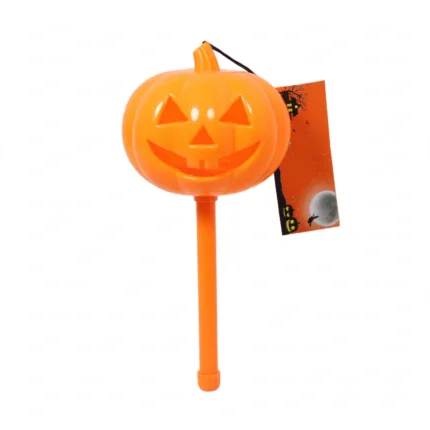 Light up Halloween pumpkin on a stick, 13-15cm, front view