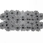 Black lace spider web table runner, full length front view